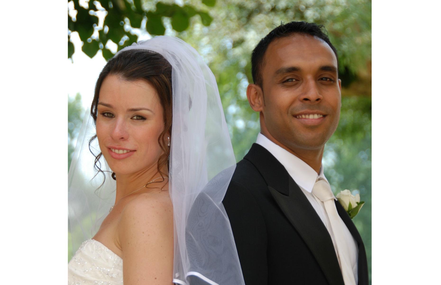 Rupesh on his wedding day with wife Alexandra 